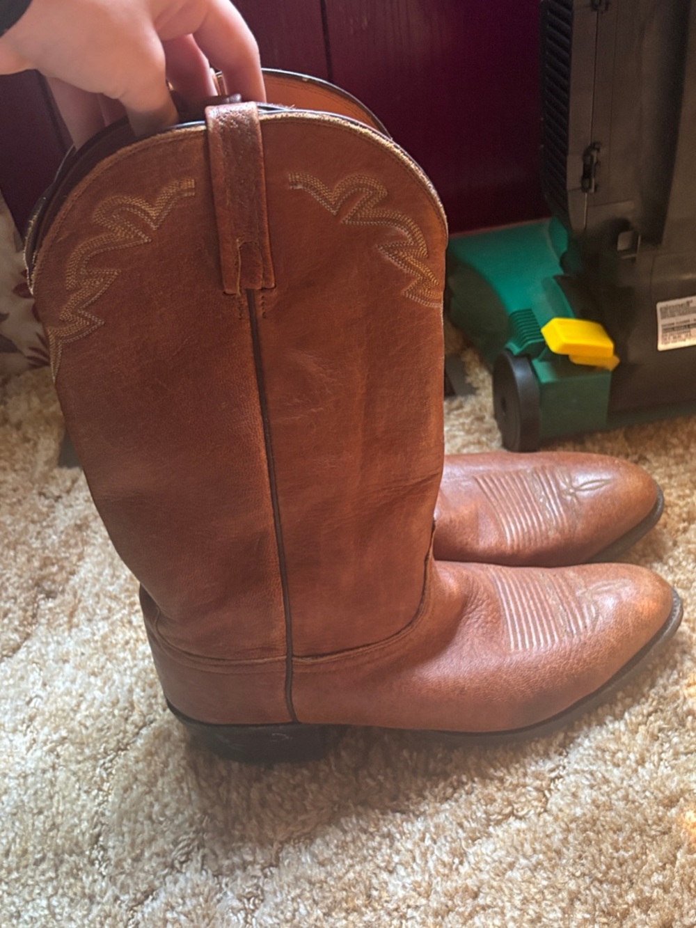 Classic Brown Leather Luchesse Cowboy Boots